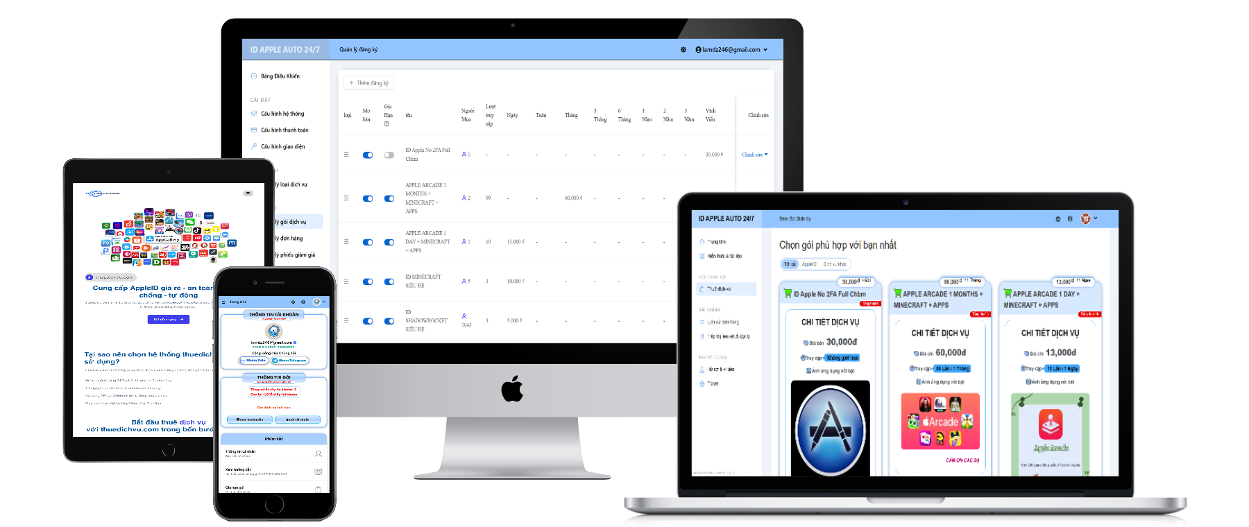 Mã nguồn cho thuê AppleID tự động - V2board Laravel fullstack